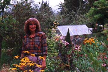 [Marianne Hoffman in her garden]